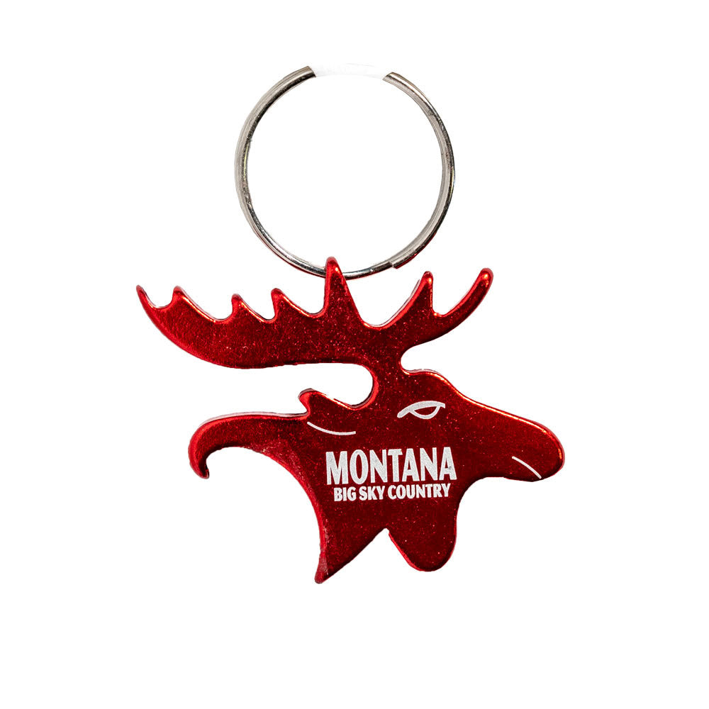 Montana Moose Head Key Chain - Red