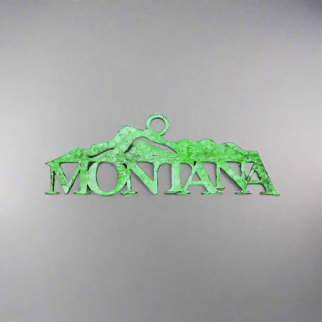 Montana Mountains Stainless Steel Ornament - Green