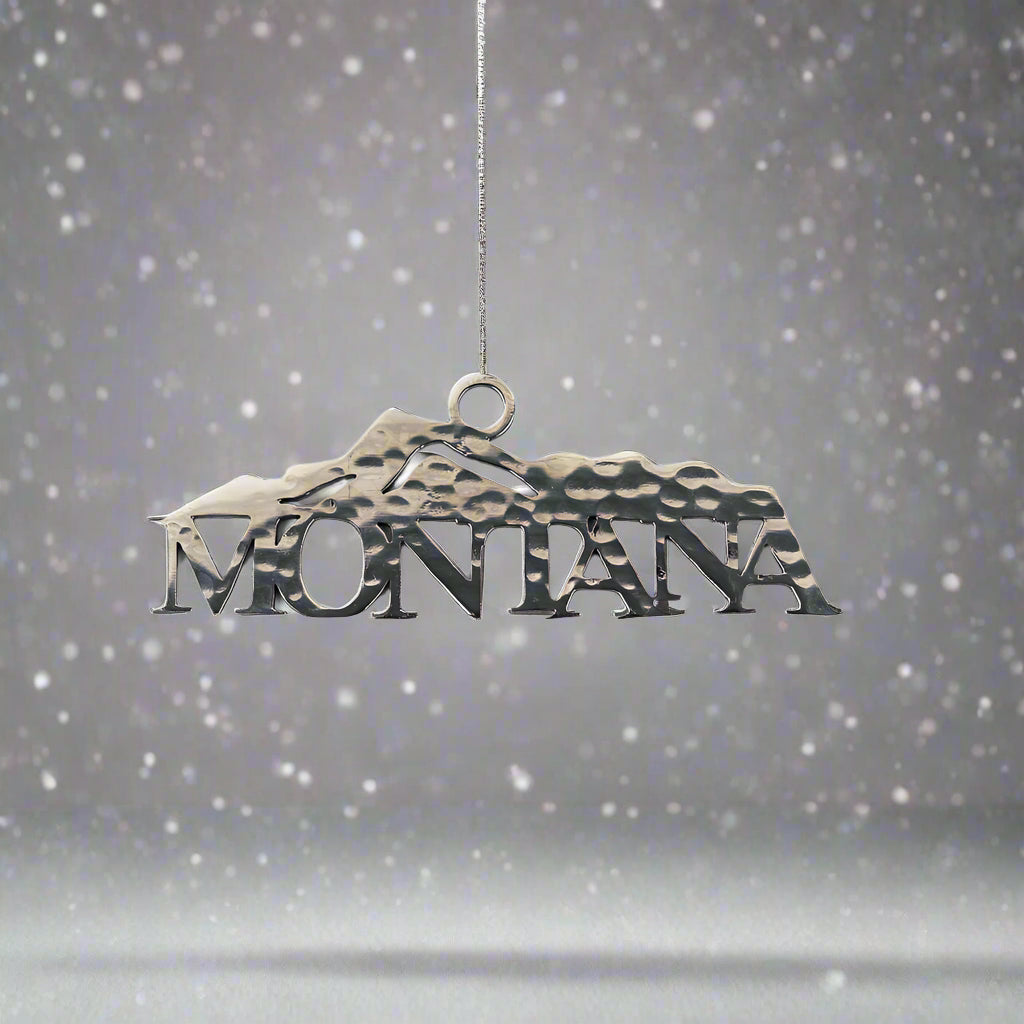 Montana Mountains Stainless Steel Ornament - Silver
