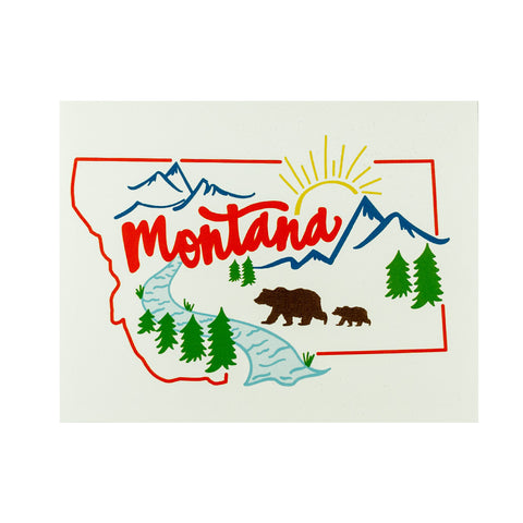 The Montana Scene Card by KTF Designs is a wonderfully colorful card that shows all of Montana's scenic points and highlights.