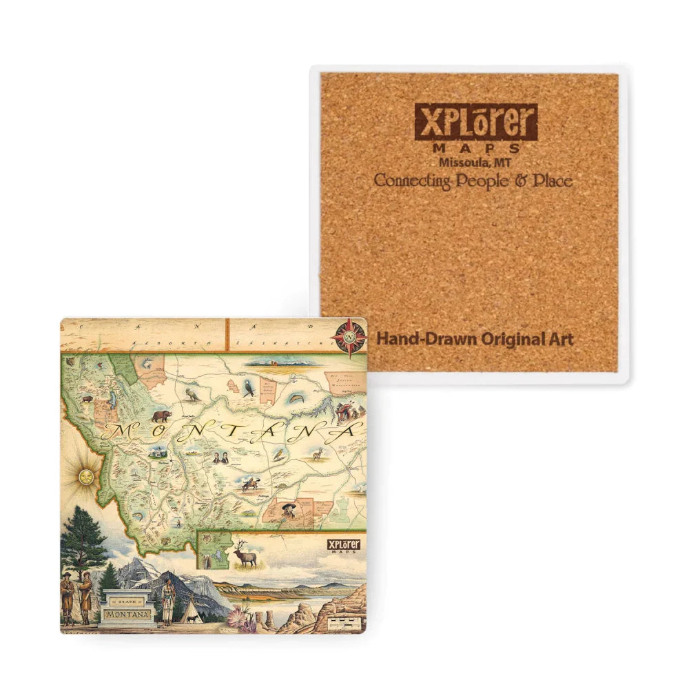 Single Ceramic Coaster by Xplorer Maps (2 Styles)