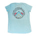 Snow-Aqua Clockwork Mountain Ladies Montana T-Shirt - Back