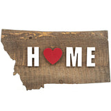 Montana State Shape Raised Letter Home Wall Art