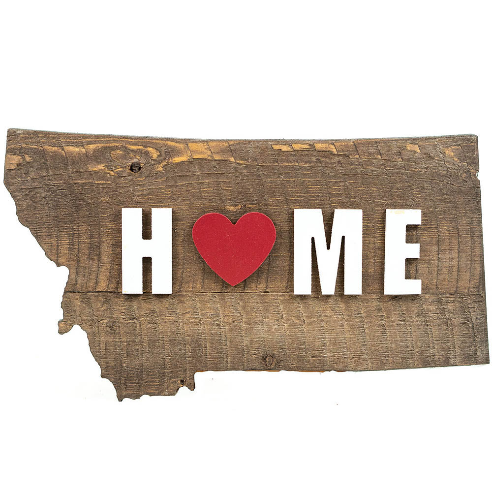 Montana State Shape Raised Letter Home Wall Art
