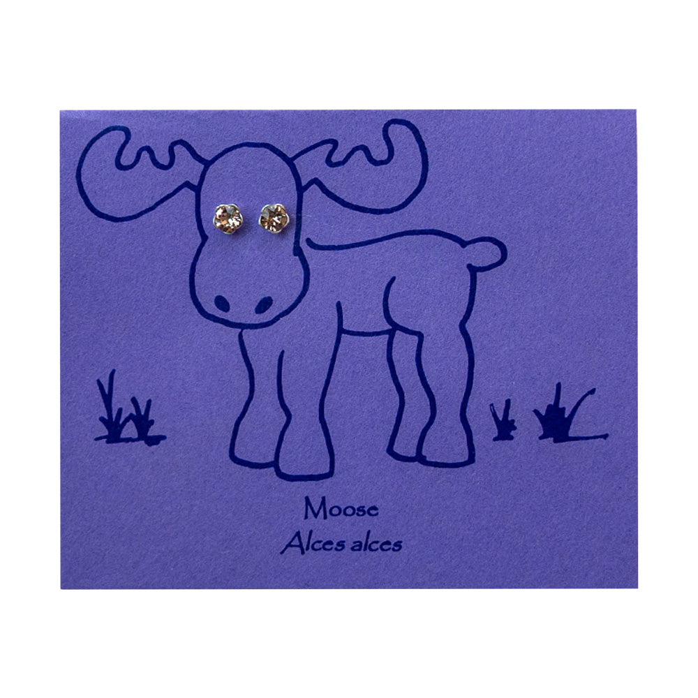 Moose Bright Eyes Crystal Post - light pink