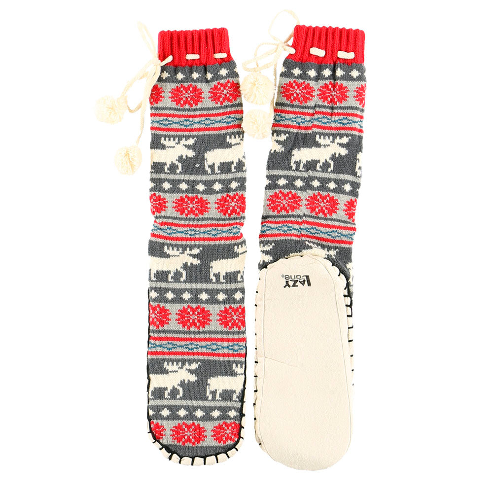 Moose Fair Isle Mukluk Slippers by Lazy One