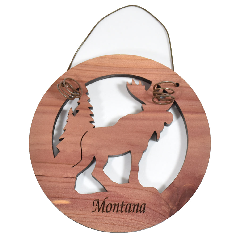 Montana Cedar Moose Ornament by Wood You Tell Me