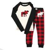 Moose Plaid Kids PJ Set