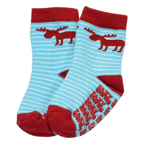 Moose Stripe Infant Socks by Lazy One