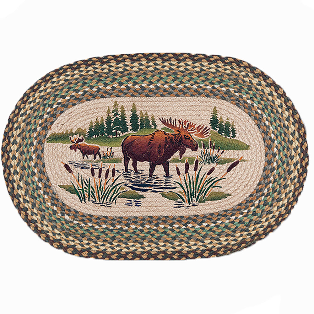 Moose Wading Oval Patch Rug by Capitol Earth Rugs