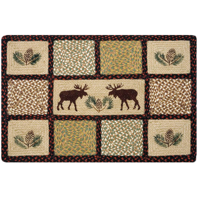 Moose and Pinecone Quilt Patch Rug by Capitol Earth Rugs