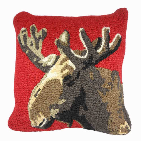 Moose on Red Pillow