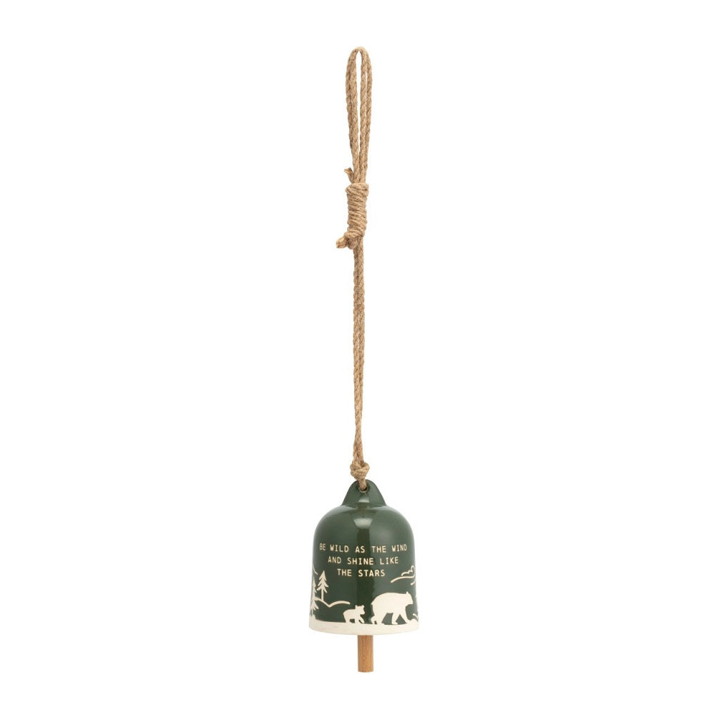 The Mountain Bell by Demdaco sends a cheerful tone through the air each time the wind takes it away.
