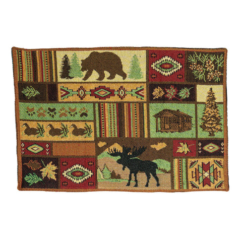 The Mountain Living Placemat by Kinara Fine Weaving encompasses everything cabin-decor from textile patterns to flora and fauna!