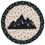 Round Mini Swatch Trivet Rug by Capitol Earth Rugs (Mountain Silhouette)