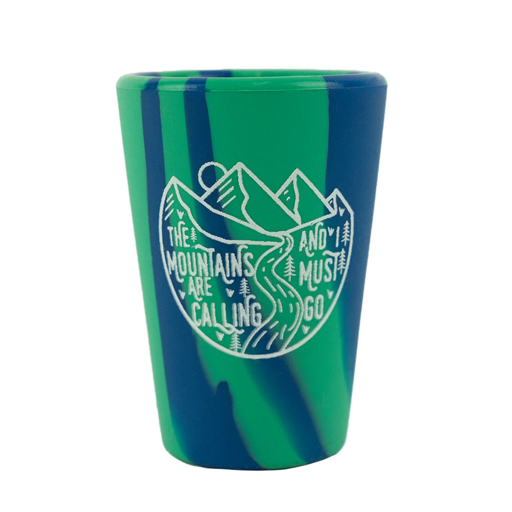 Mountains are Calling Silipint Shot Glass - green