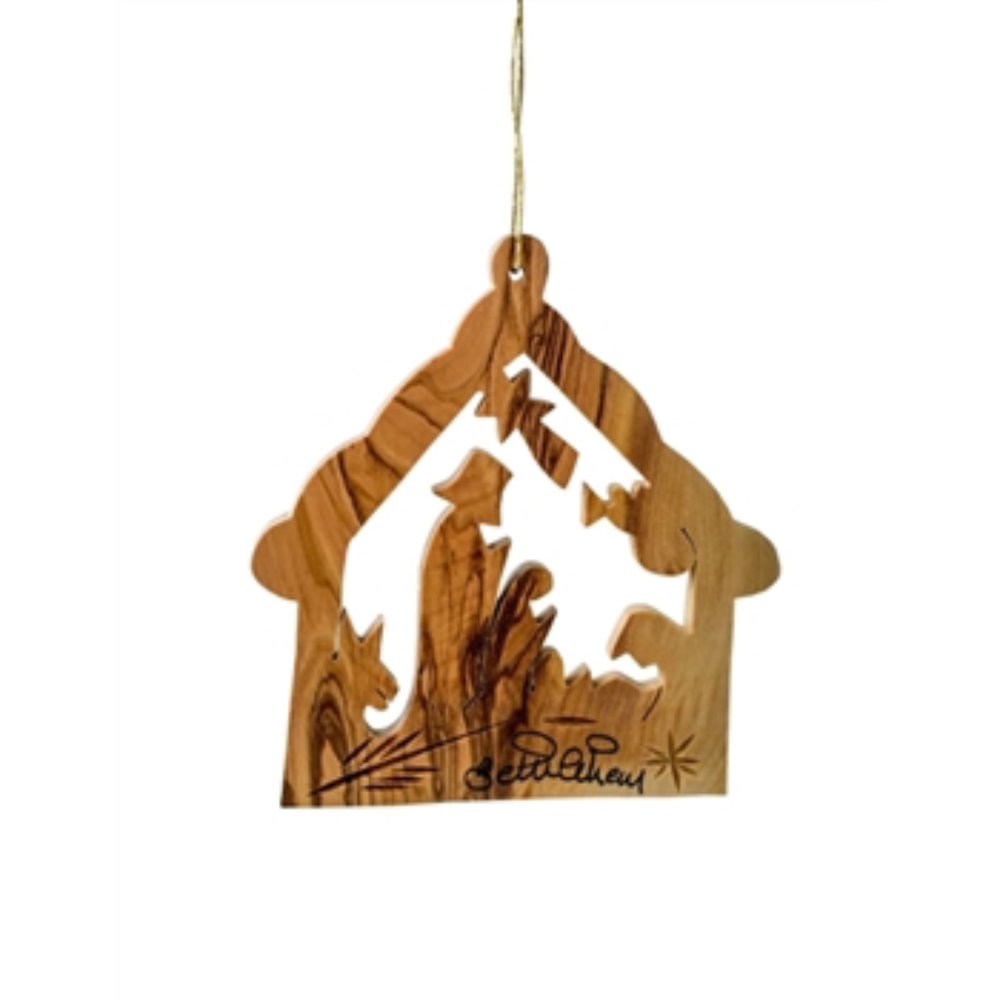 Nativity Stable Ornament by EarthWood