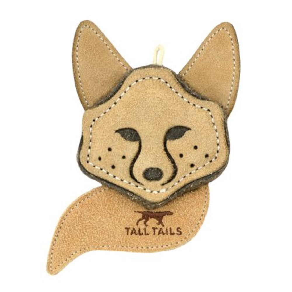 Natural Leather and Wool Fox Toy by Tall Tails - Leather Dog Toys