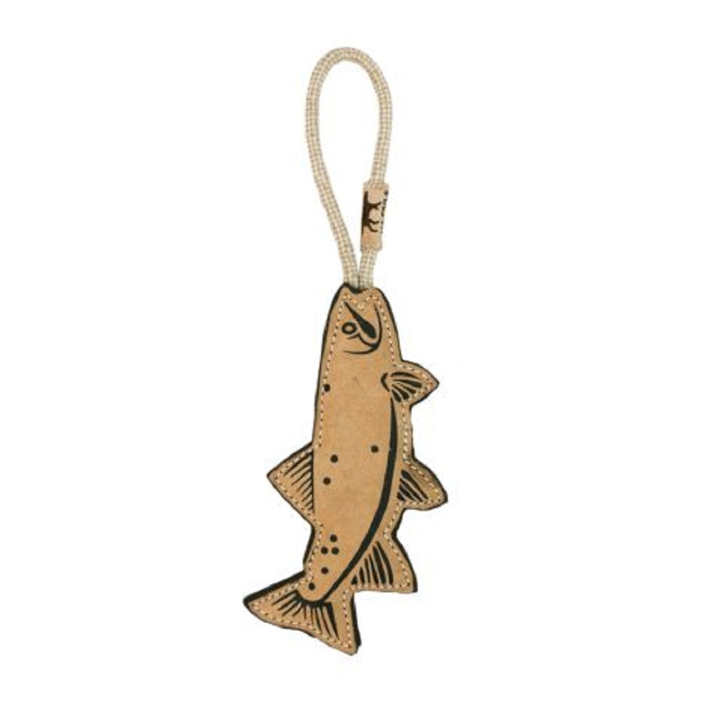 Natural Leather and Wool Trout Toy by Tall Tails