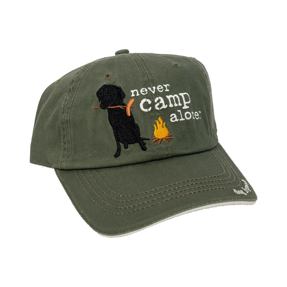 Never Camp Alone Hat by Dog is Good