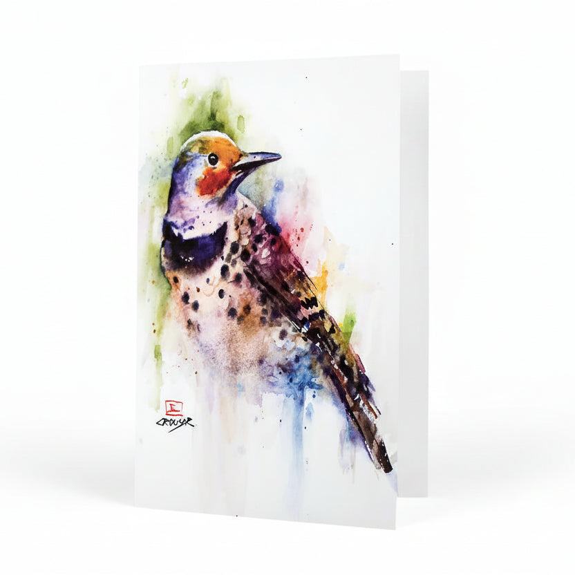 Dean Crouser Nothern Flicker Bird Watercolor Greeting Card