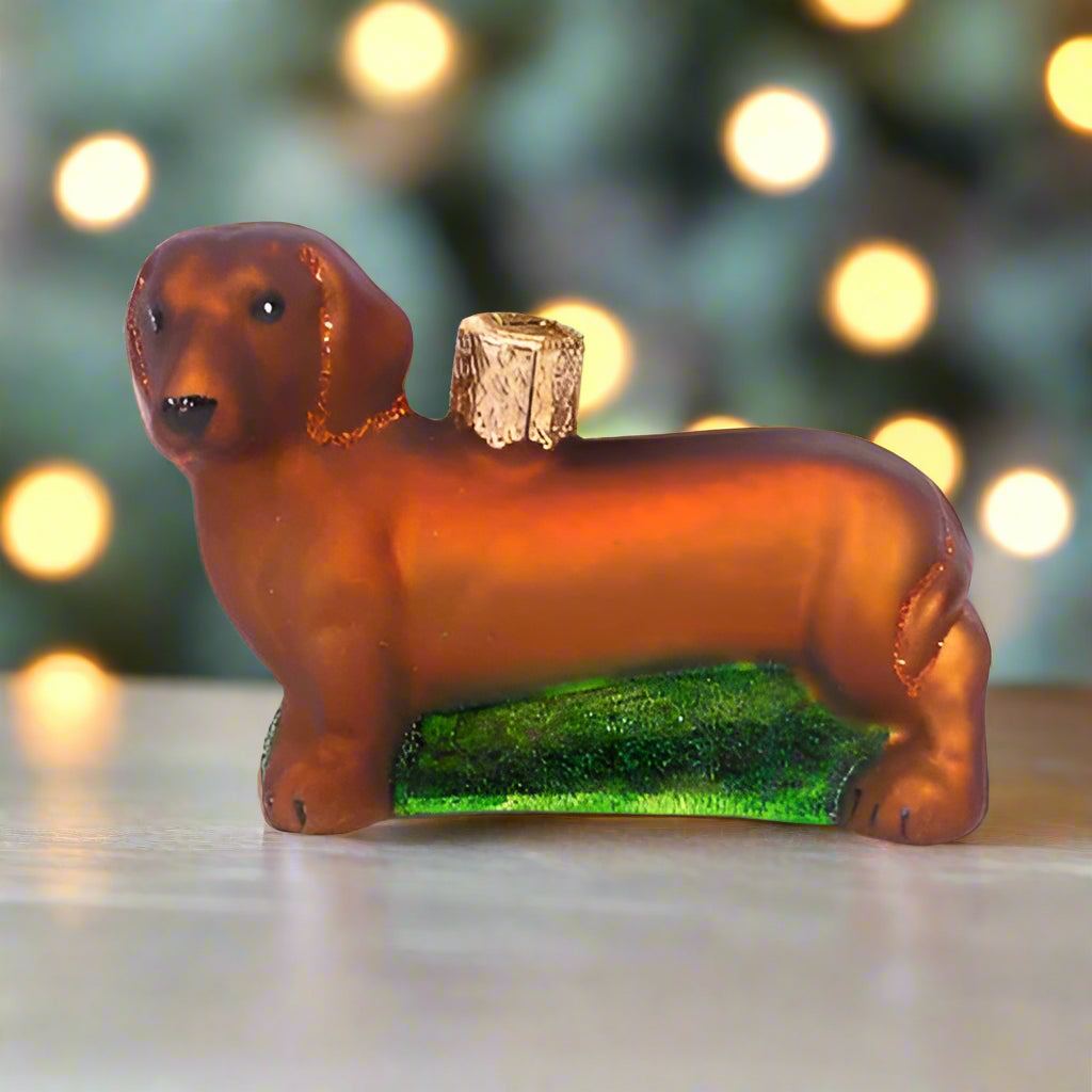 Dachshund Glass Ornament