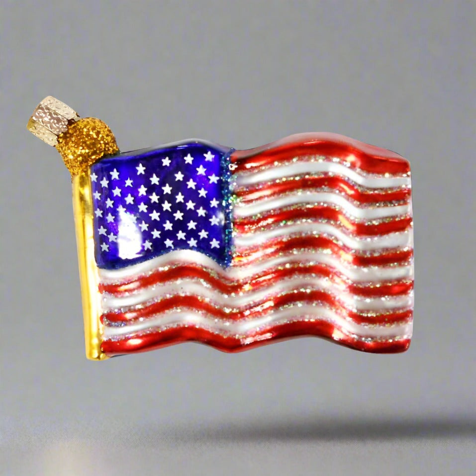 Old World Christmas Star Spangled Banner Ornament