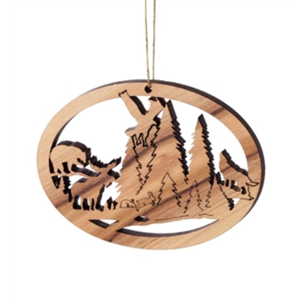 Oval with Wildlife Ornament by EarthWood