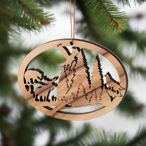 Oval with Wildlife Ornament by EarthWood