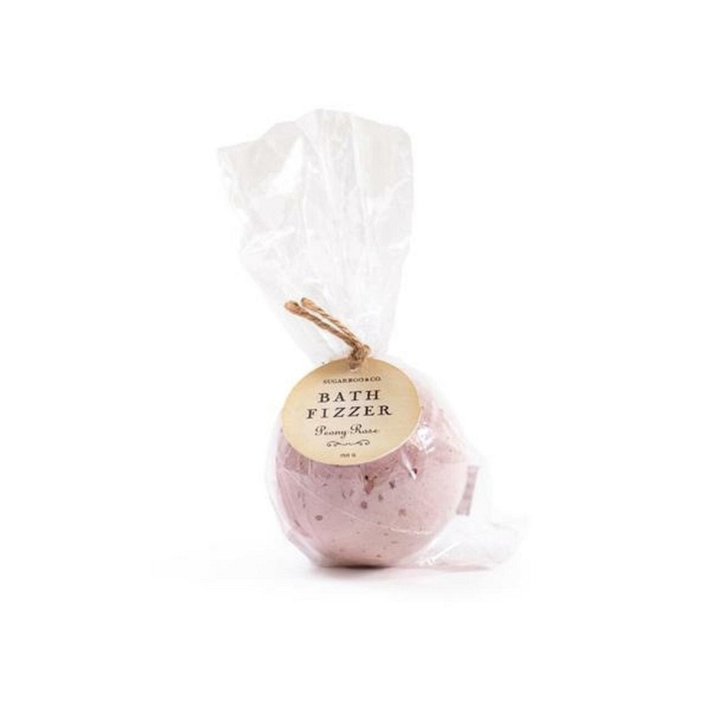 Peony Rose Bath Fizzer with Flower Petals - pink