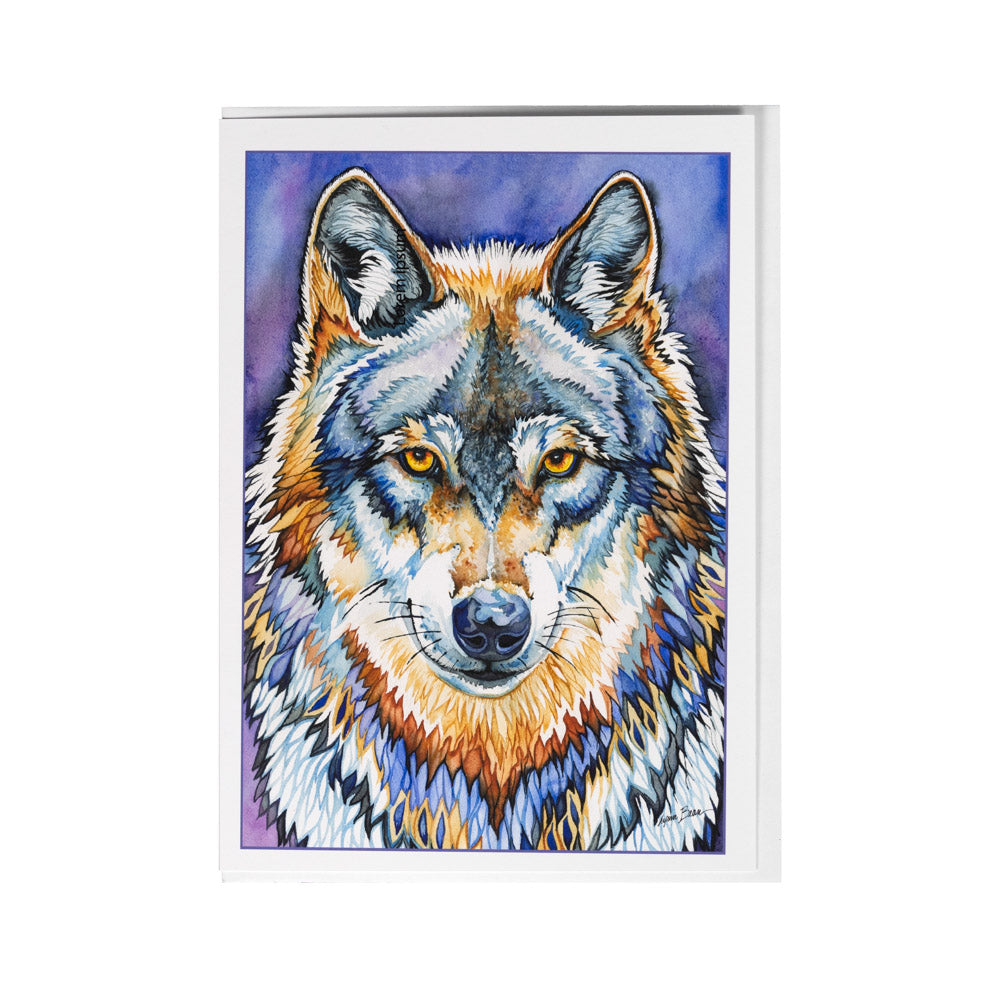 Rainbow Wolf Card by Lynn Bean
