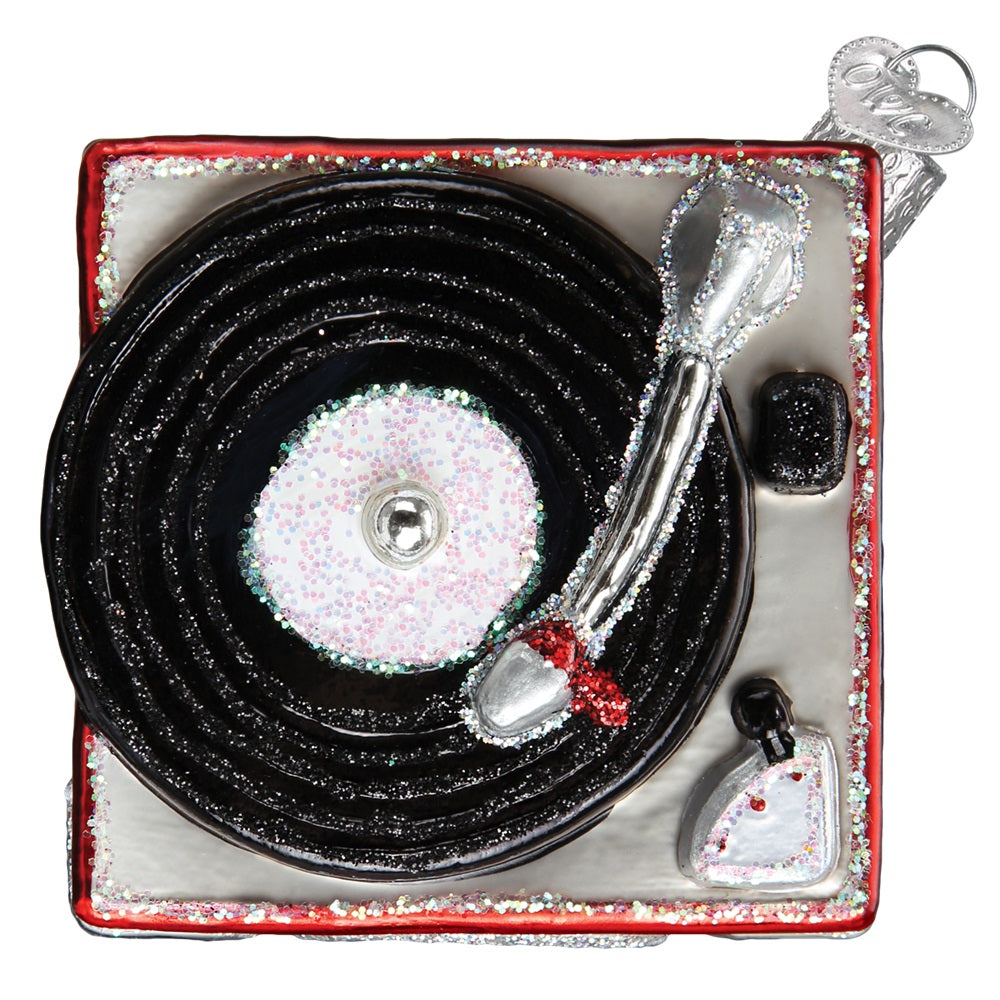 Top View of Record Player Christmas Ornament by Old World Christmas at Montana Gift Corral