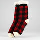 Red Plaid Plush Socks