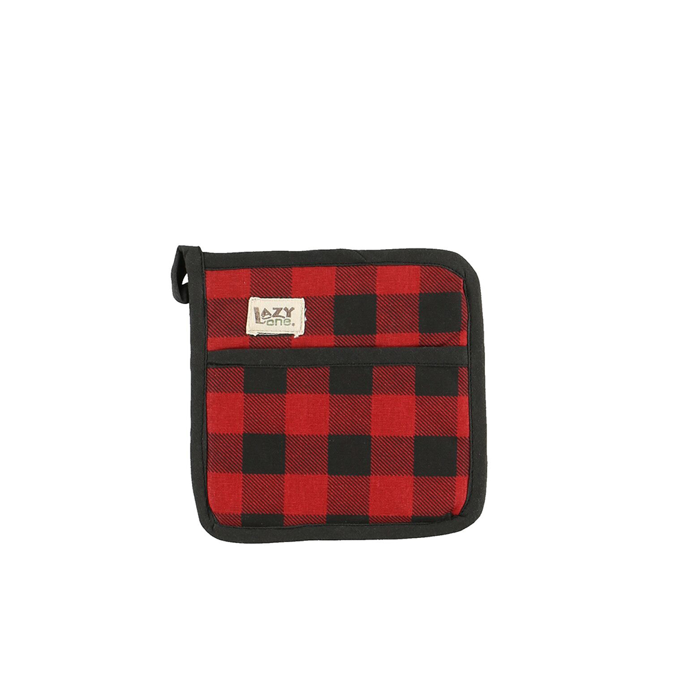 Red Plaid Pot Holder by Lazy One (side 1)