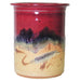 Red Skies Utensil Holder by Fire Hole Pottery