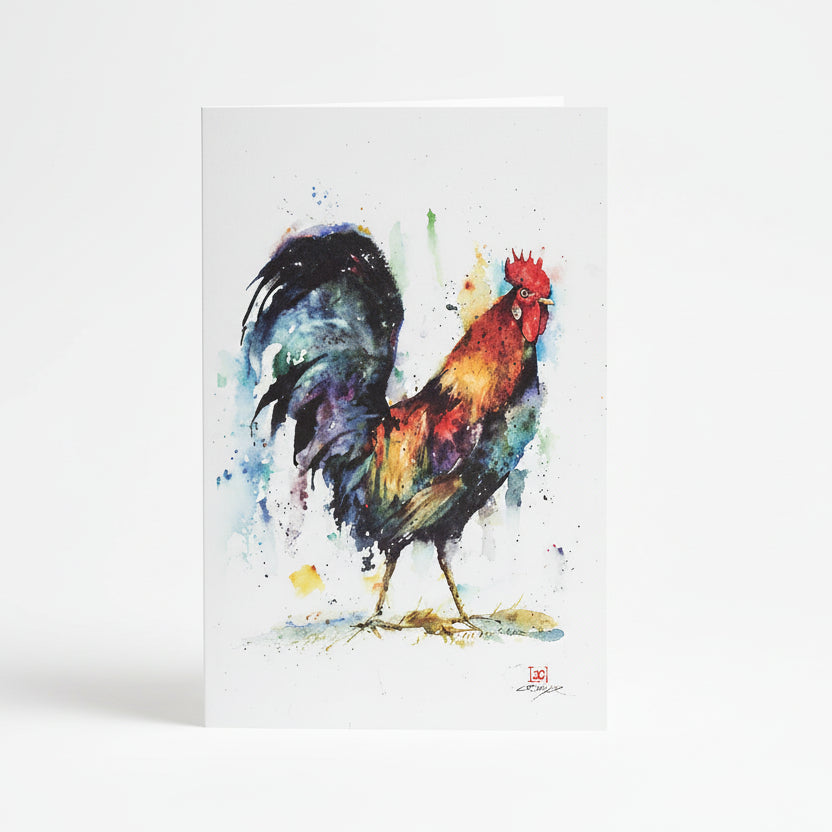 Dean Crouser Rooster Bird Watercolor Greeting Card