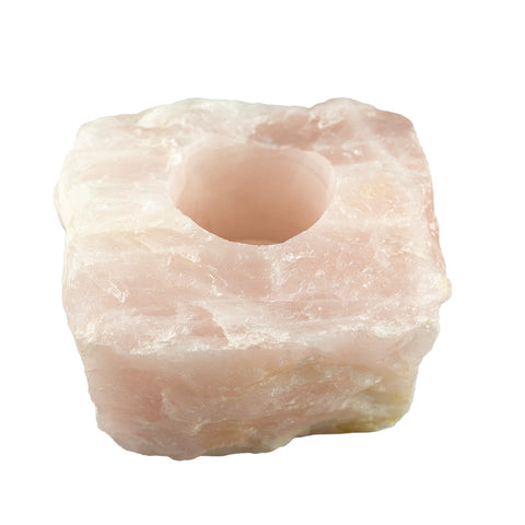 Rose Quartz Candle Holder by Western Woods Distributing