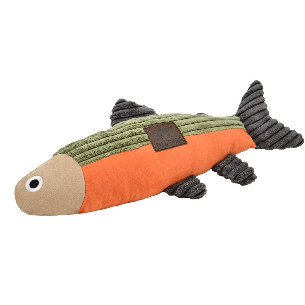 Sage and Orange Fish Toy with Squeaker by Tall Tails