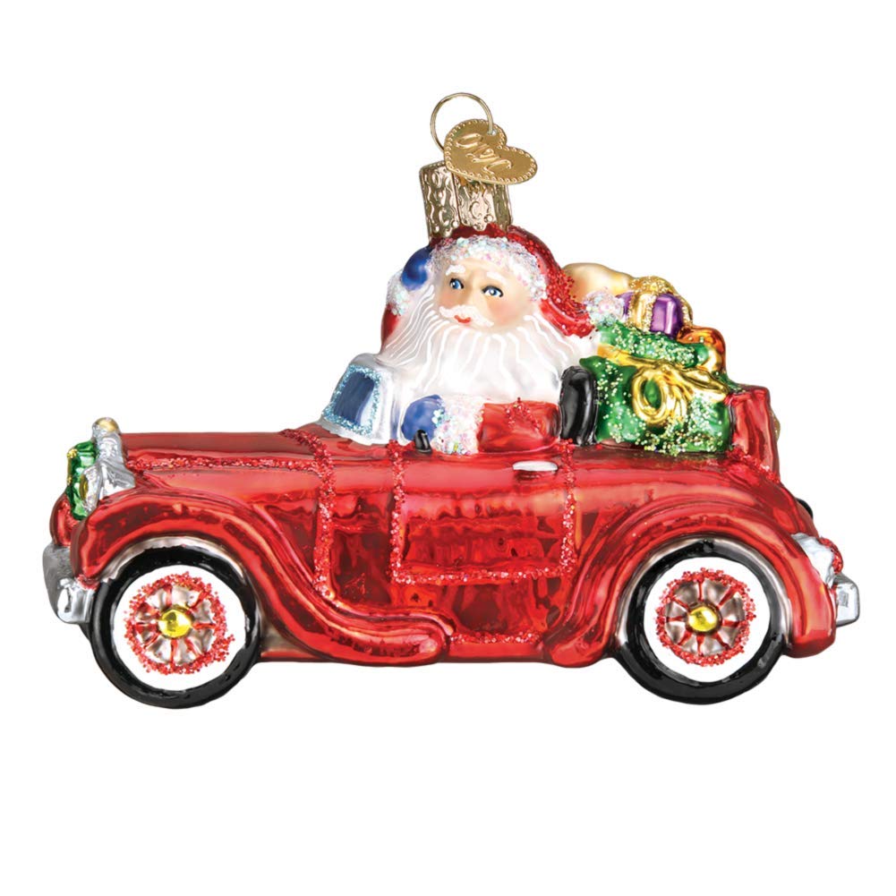 Santa in Antique Car Ornament by Old World Christmas