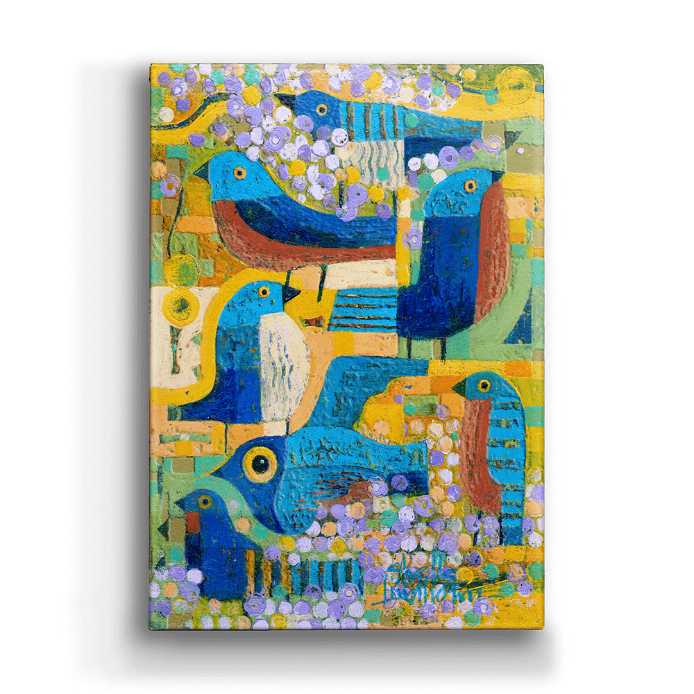 Shelle Lindholm Bluebirds in Lilacs Box Wall Art by Meissenburg Designs