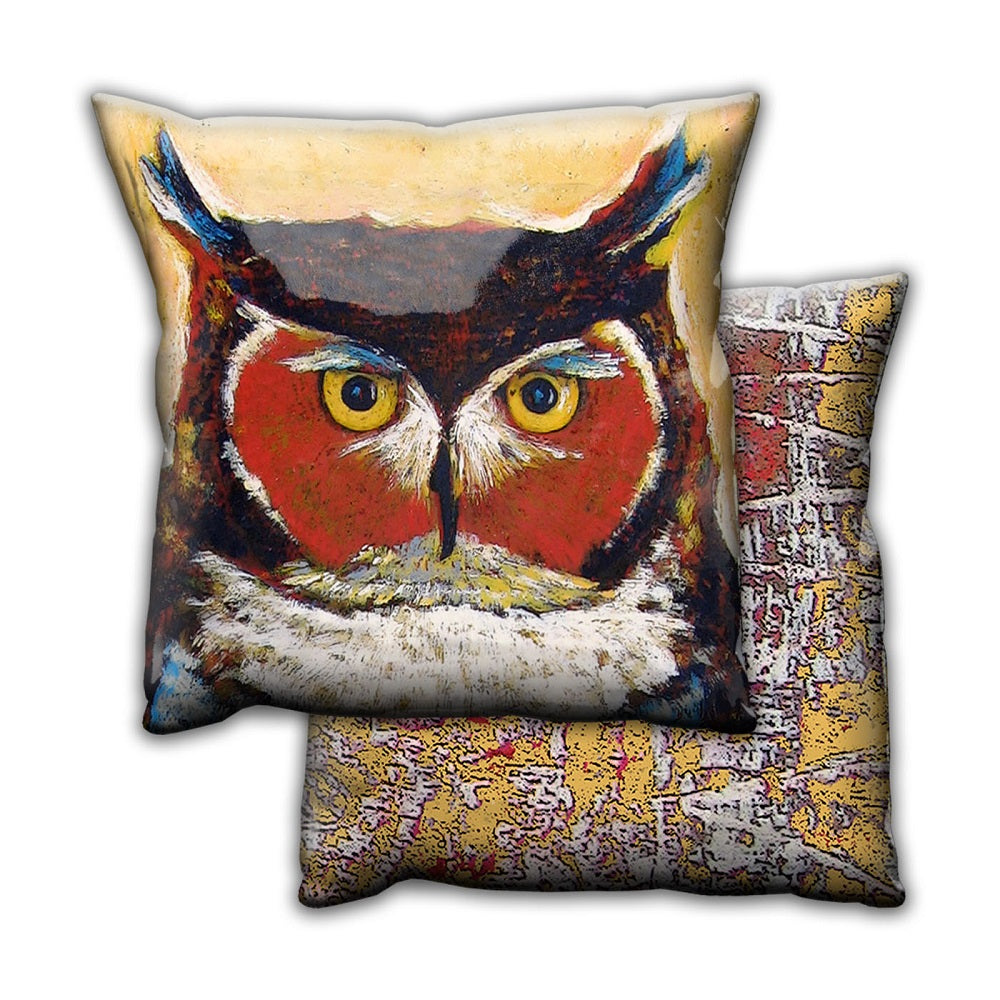Shelle Lindholm Knowing Owl Pillow by Meissenburg Designs at Montana Gift Corral
