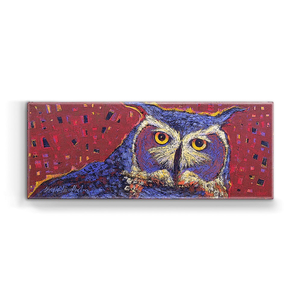 Shelle Lindholm Old Sage Owl Metal Box Wall Art by Meissenburg Designs