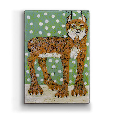 Shelle Lindholm Snow Princess Bobcat Metal Box Wall Art by Meissenburg Designs 