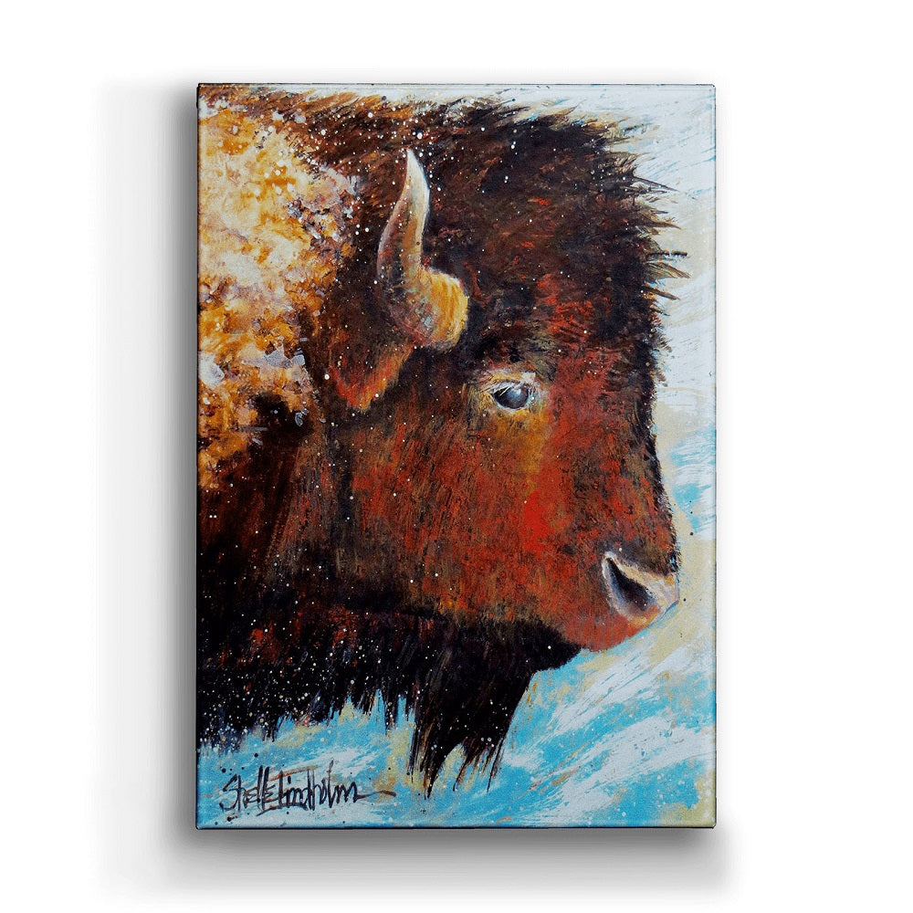 Shelle Lindholm Windswept Buffalo Metal Box Art from Meissenburg Designs at Montana Gift Corral