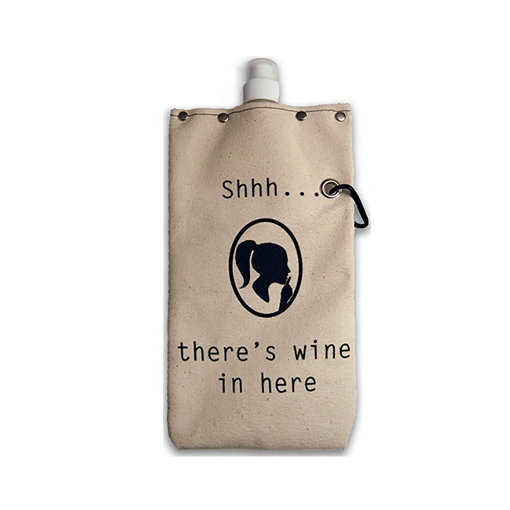 Shh Wine/Water Canvas Bottle 