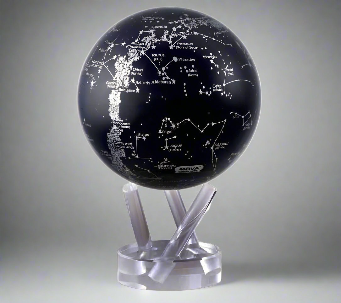 Silver and Navy Blue Constellations MOVA Globe