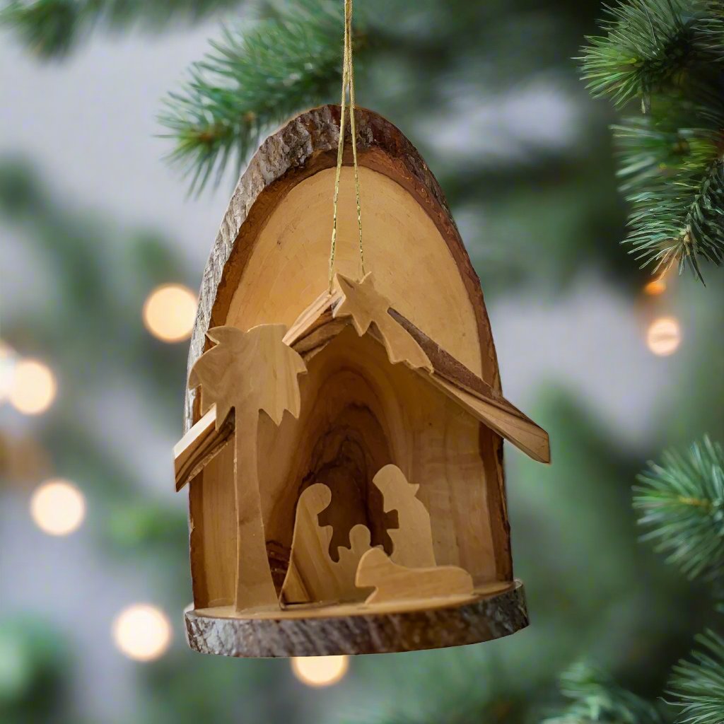 Small Bark Grotto Ornament by EarthWood - wooden christmas ornament