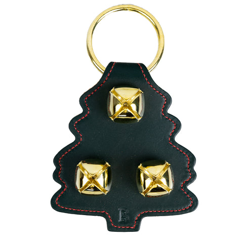 Small Green Tree with Brass Plated Bells by Belsnickel Enterprises - brass jingle bells