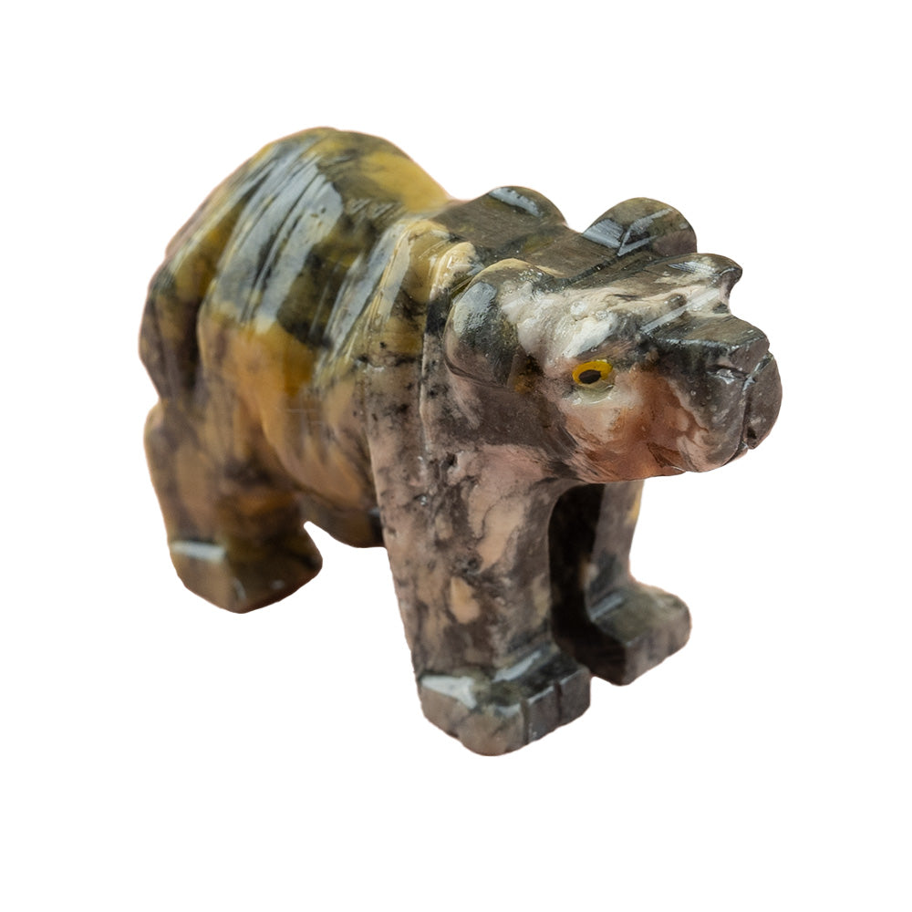 Small Soapstone Bear - gray