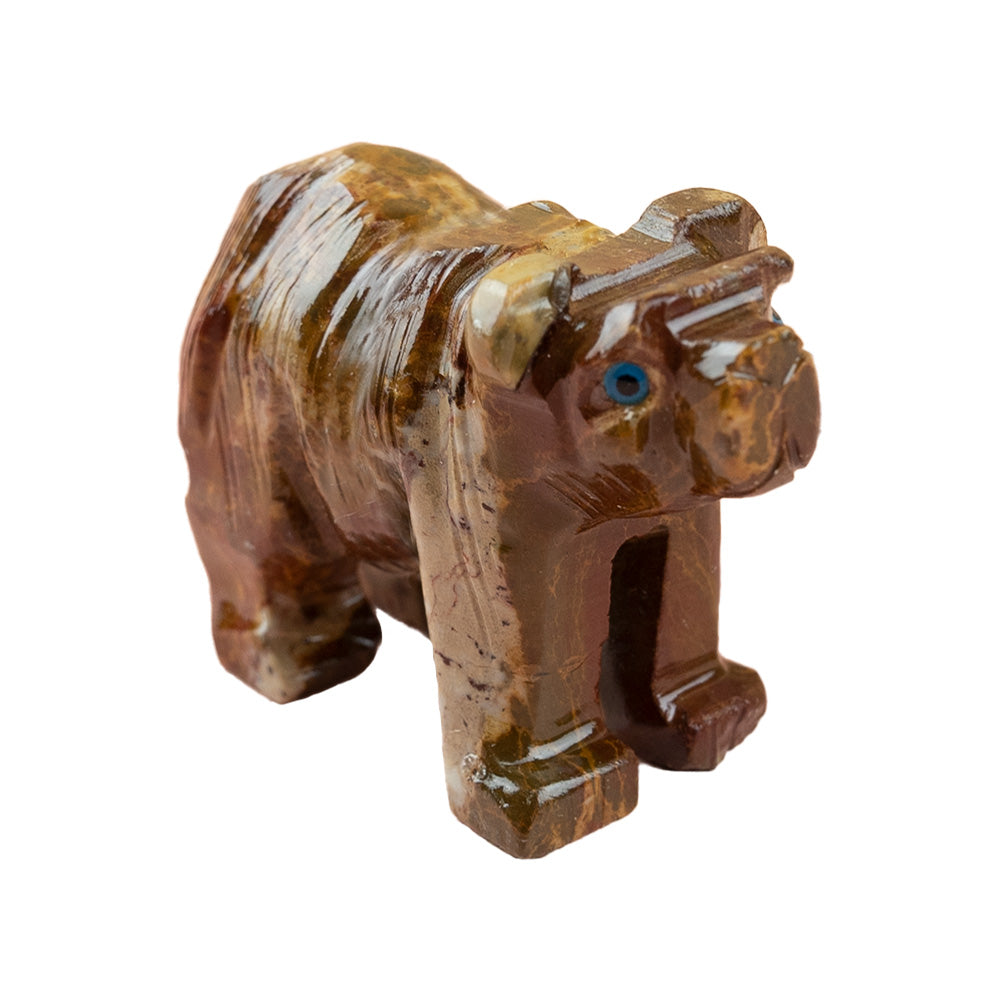 Small Soapstone Bear -red